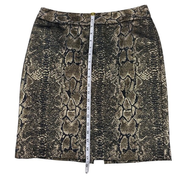 Worthington Metallic Gold Snakeskin Print Lined Skirt Size 4 - Picture 8 of 16